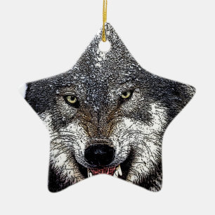 Ornement En Céramique Loup sauvage
