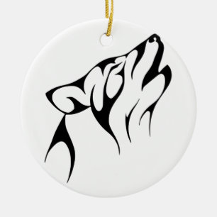 Ornement En Céramique Loup tribal