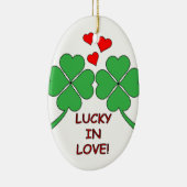 Ornement En Céramique Lucky In Love Hearts Clover (Droite)
