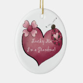 Ornement En Céramique Lucky Me Je suis un cadeau de grand-mère (Droite)