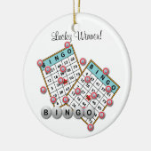 Ornement En Céramique Lucky Winner Bingo Thème Dédication (Gauche)