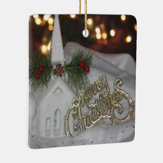 Ornement En Céramique Lumières de l'église rustique Joyeux Noël James 1: (Droite)