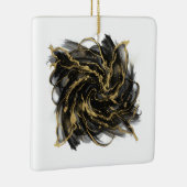 Ornement En Céramique Luxury Gold and Black Abstract Marble Ink Flow (Droite)
