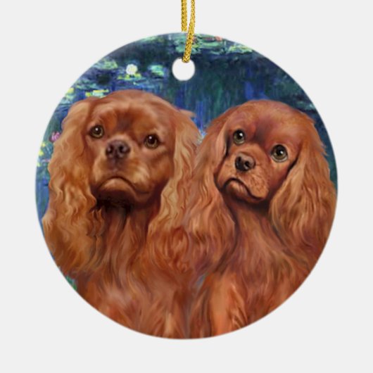 Ornement En Céramique Lys 5- Deux cavaliers de rubis (Devant)