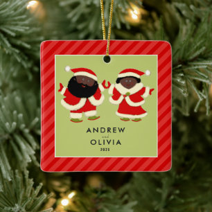 Ornement En Céramique M. et Mme Christmas Collectible