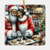 Ornement En Céramique M. et Mme Clause Joli Noël Personnalisé (Devant)