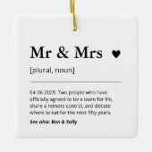 Ornement En Céramique M. et Mme Newlysée Mariage photo cadeau Keepsaké (Devant)