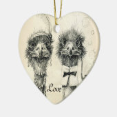 Ornement En Céramique M. et Mme Ostrich (Gauche)