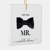 Ornement En Céramique M. & Mme Mariage Noir & Blanc (Droite)