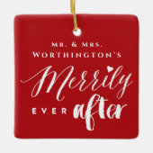 Ornement En Céramique M. & Mme Merrily Jamais Après La Typographie Moder (Devant)