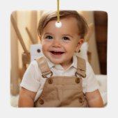 Ornement En Céramique Ma première année Baby Boy Photo Collage Coupe 2 C (Dos)