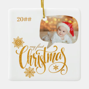 Ornement En Céramique Ma première bulle de Noël pour bébé photo