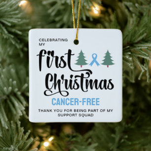 Ornement En Céramique MA PREMIÈRE NOËL Prostate Cancer-Free Merci