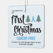 Ornement En Céramique MA PREMIÈRE NOËL Prostate Cancer-Free Merci (Gauche)