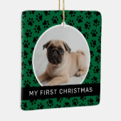 Ornement En Céramique Ma première photo de marionnette personnalisée ver (Droite)