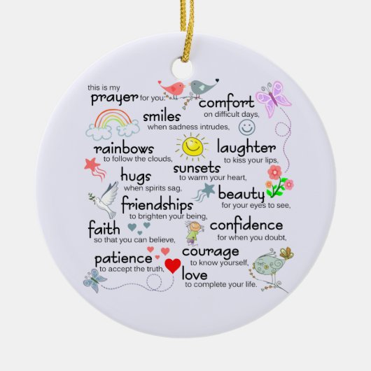 Ornement En Céramique Ma prière pour vous (Devant)