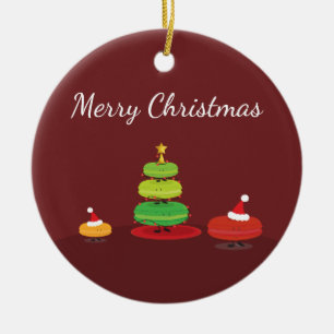 Ornement En Céramique Macarons Joyeux Noël