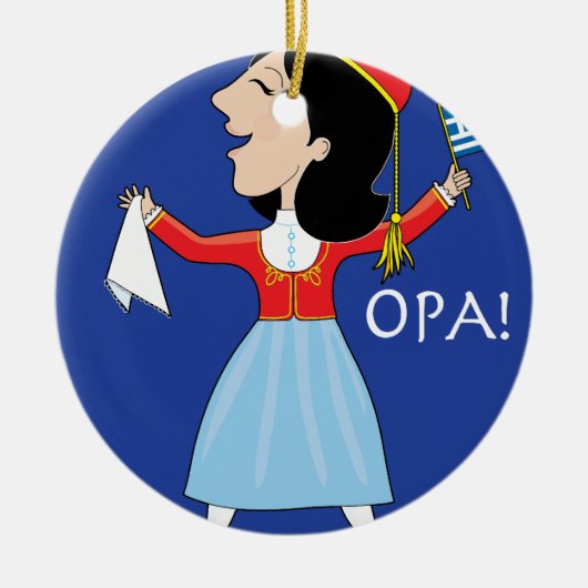 Ornement En Céramique Madame grecque Dancing (Devant)