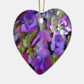 Ornement En Céramique Magenta Purple bleu jaune Hydrangeas fleurs (Gauche)