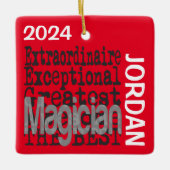 Ornement En Céramique Magicien Extraordinaire PERSONNALISÉ (Devant)