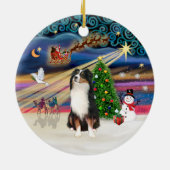 Ornement En Céramique Magie de Noël - Berger australien (tri) (Dos)