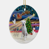 Ornement En Céramique Magie de Noël - Boxer (blanc) (Droite)
