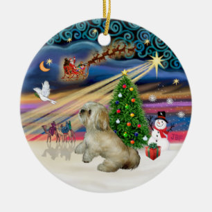 Ornement En Céramique Magie de Noël - Lhassa Apso (R)