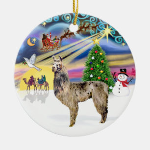 Ornement En Céramique Magie de Noël - Llama 2