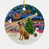 Ornement En Céramique Magie de Noël - Rhodesian Ridgeback (Dos)