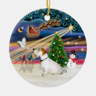 Ornement En Céramique Magie de Noël - Sealyham Terrier (position assise)