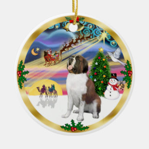 Ornement En Céramique Magie de Noël - St-Bernard 1