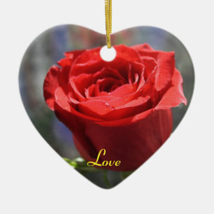 Ornement En Céramique Magnet Rose Valentine