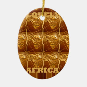 Ornement En Céramique Magnifique carte africaine Imprimer Design doré
