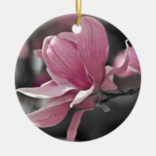 Ornement En Céramique Magnolia à assiette japonaise rose