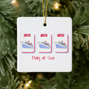 Ornement En Céramique Mahj en mer Cadeaux de croisière personnalisés pou