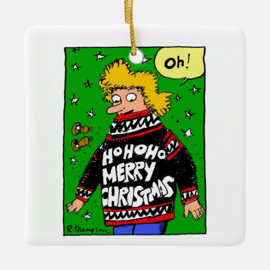 Ornement En Céramique Mai tous vos chandails de Noël soient chauds et (Devant)
