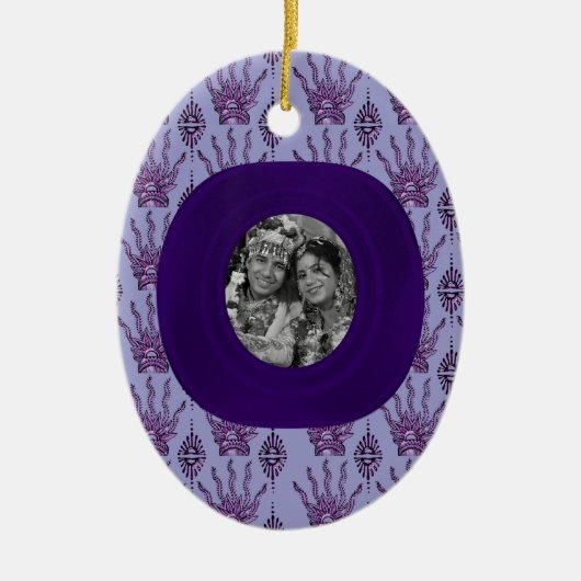 Ornement En Céramique Main de henné (violet) (Mariage) (Devant)