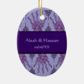 Ornement En Céramique Main de henné (violet) (Mariage) (Dos)