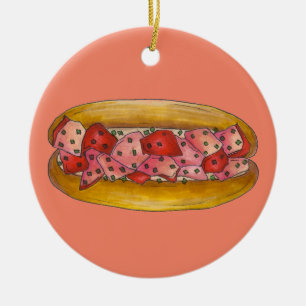Ornement En Céramique Maine Lobster Roll Sandwich Seafood Foodie Cadeau