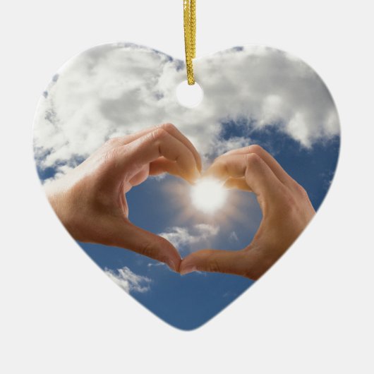 Ornement En Céramique Mains d'amour (Devant)