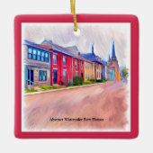 Ornement En Céramique Maisons Abstraites de rangées d'aquarelle (Devant)