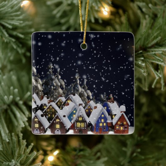 Ornement En Céramique Maisons de Noël (Arbre)