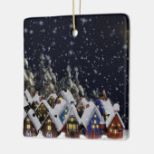 Ornement En Céramique Maisons de Noël (Gauche)