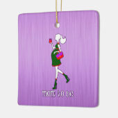 Ornement En Céramique Maman à être date nommée personnalisée par coutume (Gauche)