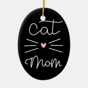 Ornement En Céramique maman de chat