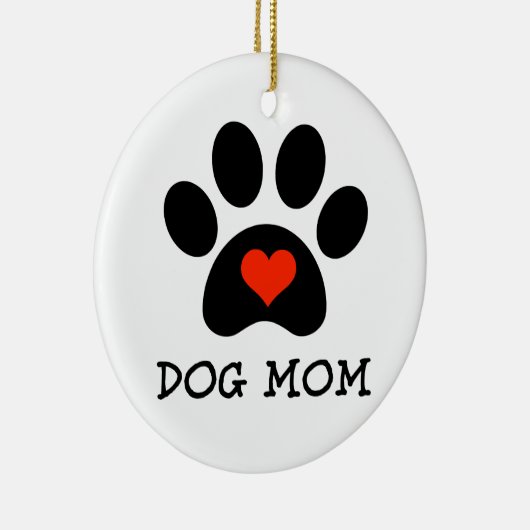 Ornement En Céramique Maman de chien de Pawprint (Droite)