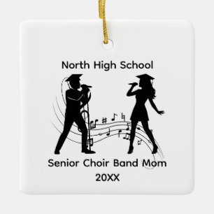 Ornement En Céramique Maman de la chorale des seniors Notes de musique