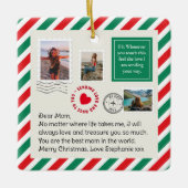 Ornement En Céramique Maman Lettre manuscrite Photo Collage Noël (Devant)