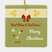 Ornement En Céramique Maman Noël papa Photo (Devant)