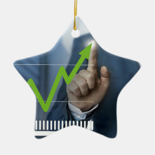 Ornement En Céramique Man showing stock price touchscreen concept
